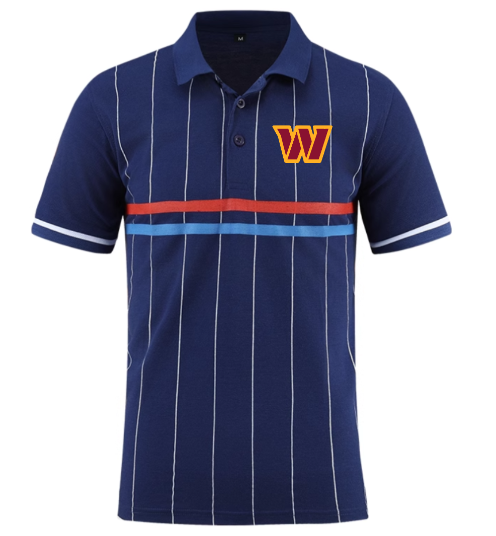 Washington Commanders blue Men 2025 NFL polo T shirt
